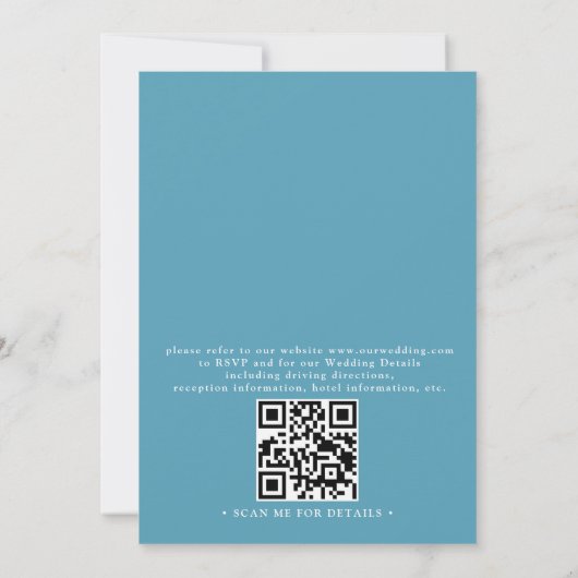 Floral Arbor Tropical Beach Budget QR Code Wedding 招待状 (裏面)