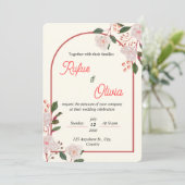 Floral Arch Editable Wedding Invitation Template 招待状 (スタンド正面)