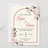 Floral Arch Editable Wedding Invitation Template 招待状 (正面)