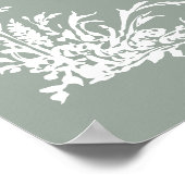 Floral Arch Garden Wedding Sage Green Welcome  ポスター (角)