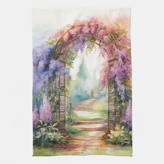 Floral Arch Landscape キッチンタオル (縦)