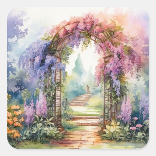 Floral Arch Landscape スクエアシール (正面)