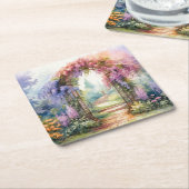 Floral Arch Landscape スクエアペーパーコースター (アングル)