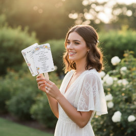 Floral Arch Wedding Ceremony Program Fan ハンドファン