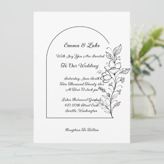 Floral Arch Wedding Invitation 招待状 (スタンド正面)