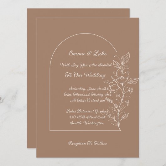 Floral Arch Wedding Invitation 招待状 (正面/裏面)