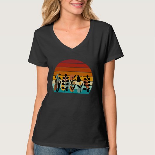 Floral Art At Sunset Boho Wildflowers Wildflower Tシャツ (正面)