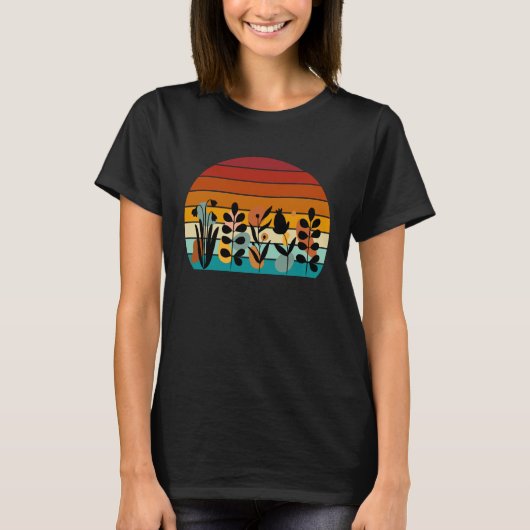 Floral Art At Sunset Boho Wildflowers Wildflower Tシャツ (正面)