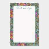 Floral Art Border Large Post It Notepad ポストイット (正面)