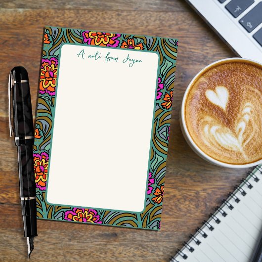 Floral Art Border Large Post It Notepad ポストイット