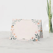 Floral Art Deco Retro Wedding Thank You Card サンキューカード (裏面)