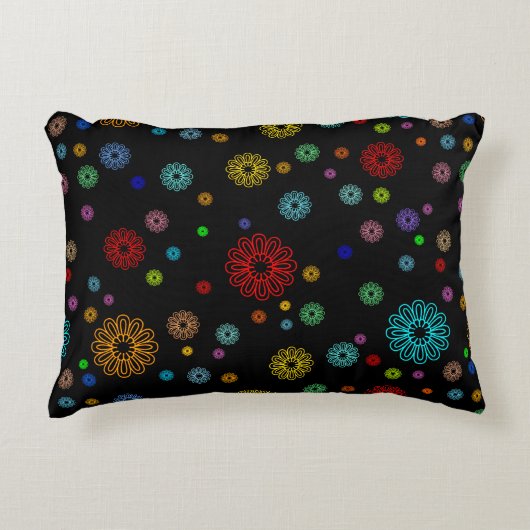 Floral Art Design Pattern Pillow アクセントクッション (正面)