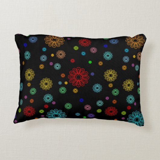 Floral Art Design Pattern Pillow アクセントクッション (裏面)