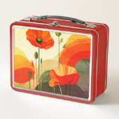 Floral Art Lunch Box – Colorful Poppy Design メタルランチボックス (正面)