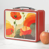 Floral Art Lunch Box – Colorful Poppy Design メタルランチボックス (インサイチュ)