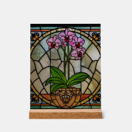 Floral Art Nouveau Acrylic Stained Glass Wall Art  アクリルサイン
