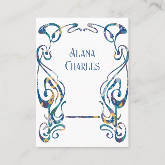 Floral art nouveau frame 名刺 (正面)