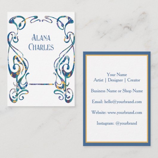 Floral art nouveau frame 名刺 (正面/裏面)