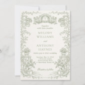 Floral Art Nouveau–Inspired Wedding Stationery 招待状 (正面)
