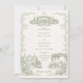 Floral Art Nouveau–Inspired Wedding Stationery Inv 招待状 (正面)