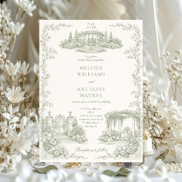 Floral Art Nouveau–Inspired Wedding Stationery Inv 招待状
