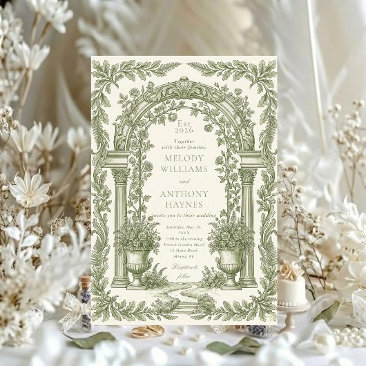 Floral Art Nouveau–Inspired Wedding Stationery Inv 招待状