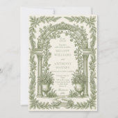 Floral Art Nouveau–Inspired Wedding Stationery Inv 招待状 (正面)