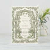 Floral Art Nouveau–Inspired Wedding Stationery Inv 招待状 (スタンド正面)