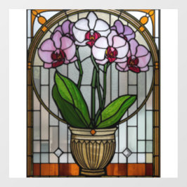 Floral Art Nouveau Stained Glass  ウィンドウサイン