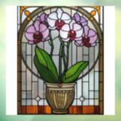 Floral Art Nouveau Stained Glass  ウィンドウサイン (シート3)