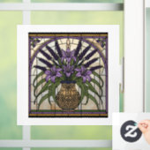 Floral Art Nouveau Stained Glass  ウィンドウサイン (ホーム)