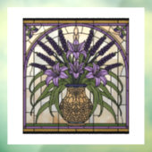 Floral Art Nouveau Stained Glass  ウィンドウサイン (シート3)