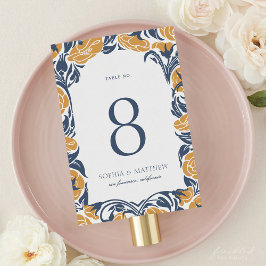 Floral Art Nouveau Table Number Card テーブルナンバー