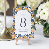 Floral Art Nouveau Table Number Card テーブルナンバー