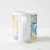 Floral art pattern Extra-Large Mug ジャンボコーヒーマグカップ (裏面)