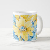 Floral art pattern Extra-Large Mug ジャンボコーヒーマグカップ (正面右)