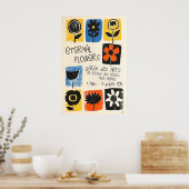 Floral Art Print Abstract Botanical Poster, Nice ポスター (キッチン)