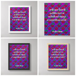 (Floral Art / Red Flowers) Create Your Own Quote  ポスター