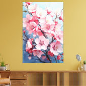 Floral artwork 001 sakura キャンバスプリント (インサイチュ (リビング))