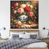 Floral artwork 003 dutch vintage キャンバスプリント (インサイチュ (寝室))