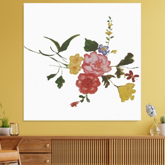  Floral Artwork Japanese Flower キャンバスプリント (インサイチュ (リビング))