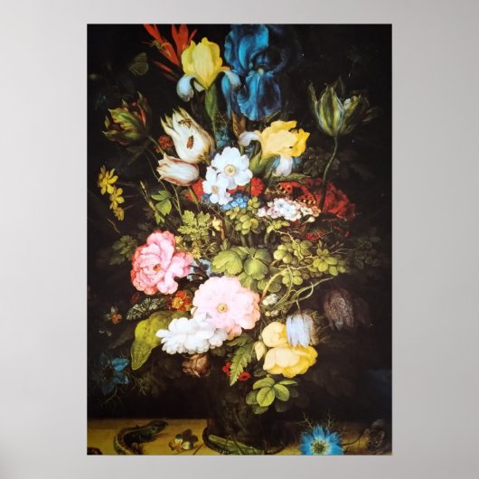 Floral Artwork Japanese Flower ポスター (正面)