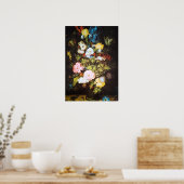Floral Artwork Japanese Flower ポスター (キッチン)