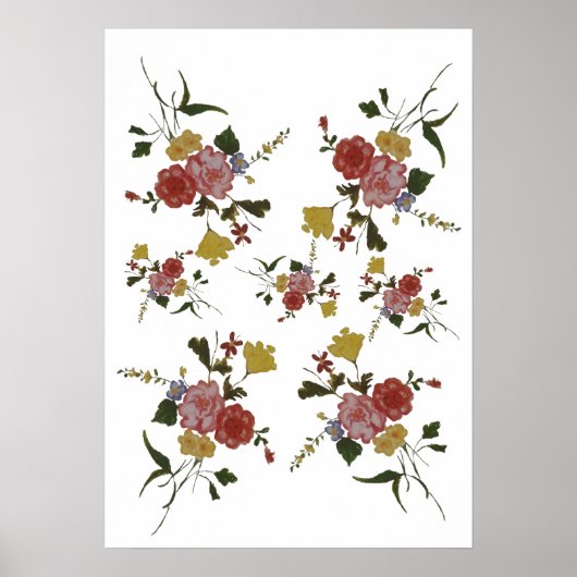  Floral Artwork Japanese Flower ポスター (正面)