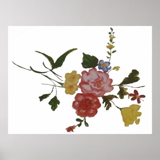  Floral Artwork Japanese Flower ポスター (正面)