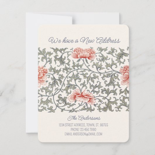  Floral Asian William Morris style CC1289 Moving 案内状 (正面)