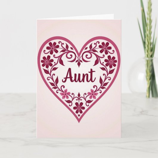 Floral Aunts Day Heart Card カード (正面)