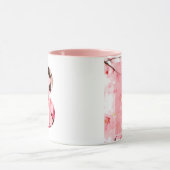 Floral B Initial Mug | Personalized Name & Traits マグカップ (中央)