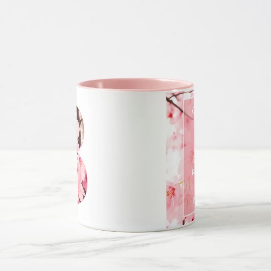 Floral B Initial Mug | Personalized Name & Traits マグカップ (中央)