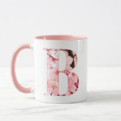 Floral B Initial Mug | Personalized Name & Traits マグカップ (左)